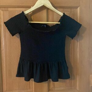 American Eagle Outfitters Size XS Women's Teen Girl Black Off the Shoulder Shirt